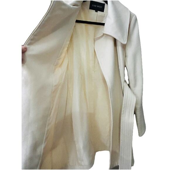 Nine West Wool Woman’s Ivory Coat Size 4 Cream Professional Dress Zip - Picture 6 of 13